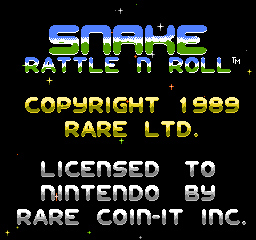 Snake Rattle n Roll Title Screen